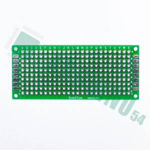 Макетная плата двухсторонняя с металлизацией отверстий (3см*7см)