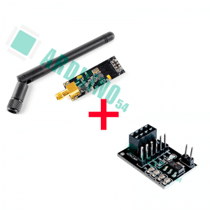 Беспроводной модуль NRF24L01+PA+LNA с внешней SMA антенной + с адаптером питания